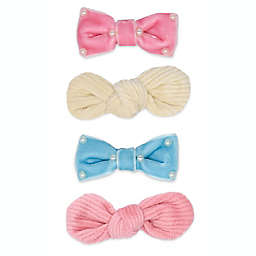 Khristie® 4-Pack Assorted Velvet and Corduroy Bow Hair Clips