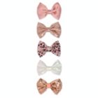 Alternate image 0 for Khristie&reg; 5-Pack Assorted Textured Bow Hair Clips