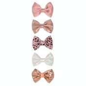 Khristie&reg; 5-Pack Assorted Textured Bow Hair Clips