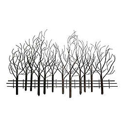 Luxen Home Metal Field of Trees Wall Decor in Black