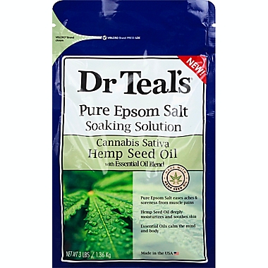 Dr. Teal&#39;s&reg; 48 oz. Hemp Seed Oil Pure Epsom Salt Soaking Solution. View a larger version of this product image.