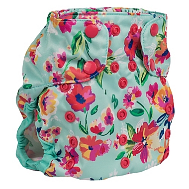 smart bottoms&reg; Too Smart Floral Diaper Cover in Blue. View a larger version of this product image.
