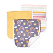 Copper Pearl&trade; 3-Pack Hope Burp Cloths in Yellow/Purple