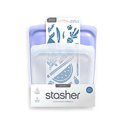 Stasher 2-Piece Sandwich Bag and Half-Gallon Bag Set in Clear/Lavender
