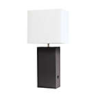Alternate image 0 for Elegant Designs Leather Table Lamp with Fabric Shade