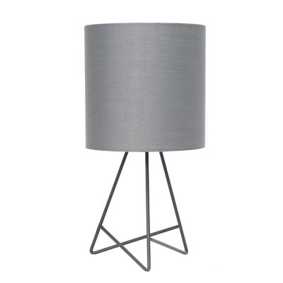Tripod Table Lamp In Grey With Shade, Black And Grey Tripod Table Lamp