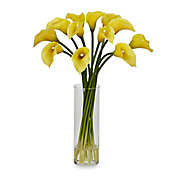 Nearly Natural Mini Silk Calla Lily Flower Arrangement with Vase