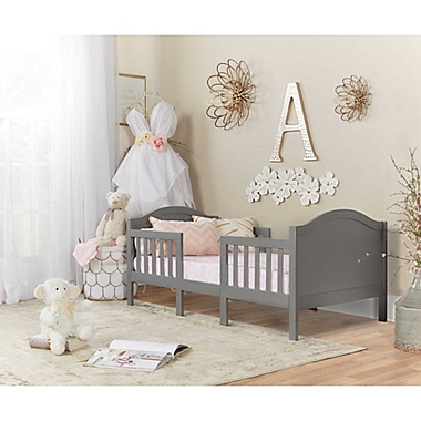 Dream On Me Portland 3-in-1 Convertible Toddler Bed in Steel Grey. View a larger version of this product image.