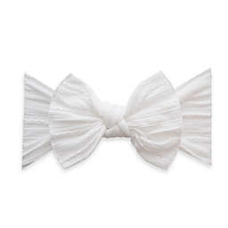 Baby Bling Cable Knit Knot Headband in White