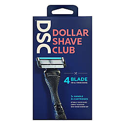 Dollar Shave Club 4-Blade Razor Handle + 2 Razor Blade Refill Cartridges