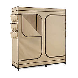 Honey-Can-Do&reg; 60-Inch Double Door Cloth Storage Wardrobe with Shoe Organizer in Khaki