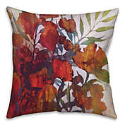 Drip Flowers 18-Square Throw Pillow in Red