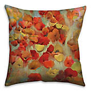 Floral 18-Inch Square Throw Pillow in Red/Yellow
