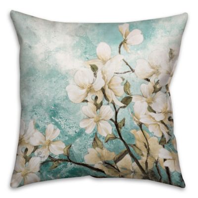 Pale Panel Flowers 16-Inch Square Throw Pillow