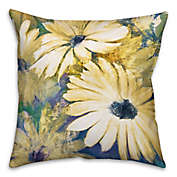 Daisies 16-Inch Square Throw Pillow in Yellow