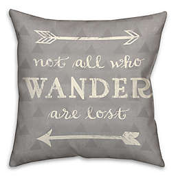 Wander Arrows 16-Inch Square Throw Pillow in Grey/White
