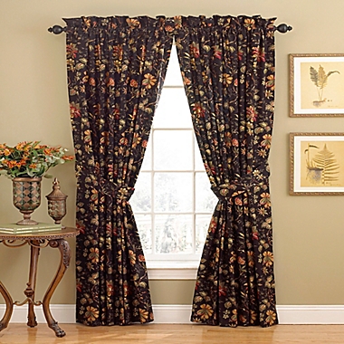 Waverly&reg; Felicite 84-Inch Rod Pocket Window Curtain Panel in Noir (Single). View a larger version of this product image.