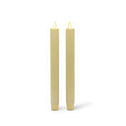 Luminara&reg; Real-Flame Effect 8-Inch Battery Operated Taper Candles in Ivory (Set of 2)