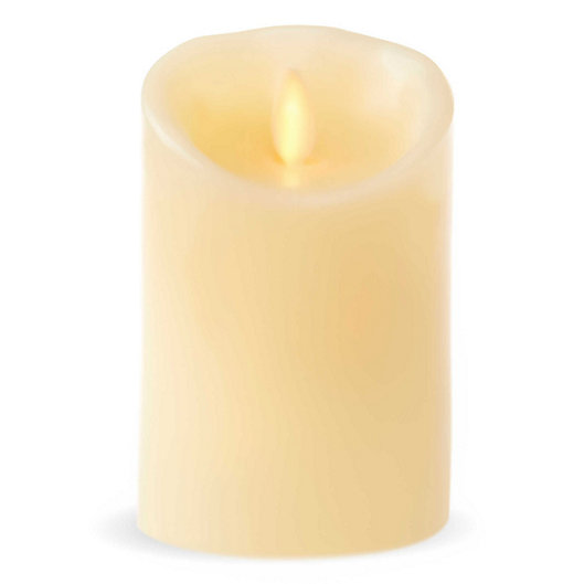 Luminara Flameless Candle Unscented Moving Flame Candle With Timer White 4" 