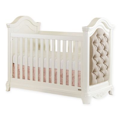 white tufted crib