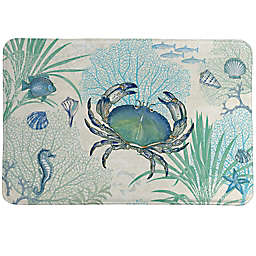 Laural Home® Blue Crab Memory Foam Rug
