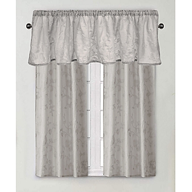 Wamsutta&reg; Vintage Floral Embroidery Window Curtain Panel and Valance. View a larger version of this product image.