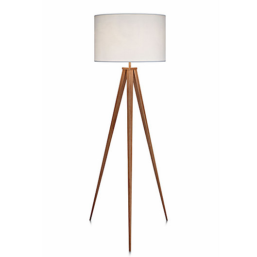 Versanora Romanza Tripod Floor Lamp, Whitewash Wood Tripod Table Lamp