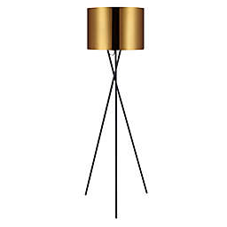 Versanora Cara Tripod Floor Lamp with Gold Shade