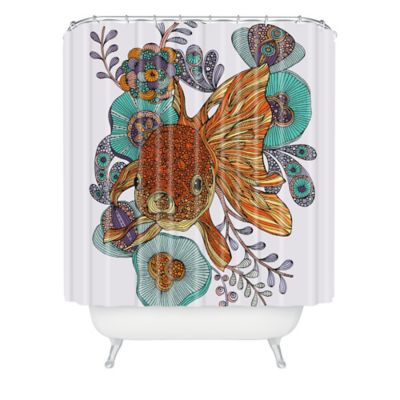 Deny Designs Valentina Ramos Little Fish Shower Curtain in Orange