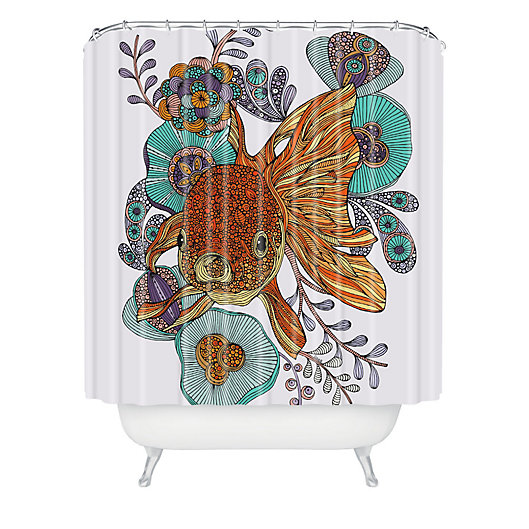 Alternate image 1 for Deny Designs Valentina Ramos Little Fish Shower Curtain in Orange