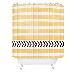 Deny Designs Allyson Johnson Stripes and Arrows Shower Curtain in Yellow