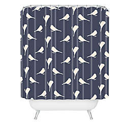 Deny Designs Allyson Johnson Little Birdies Shower Curtain in Blue