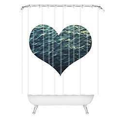 Deny Designs Chelsea Victoria Ocean Heart Shower Curtain in Blue
