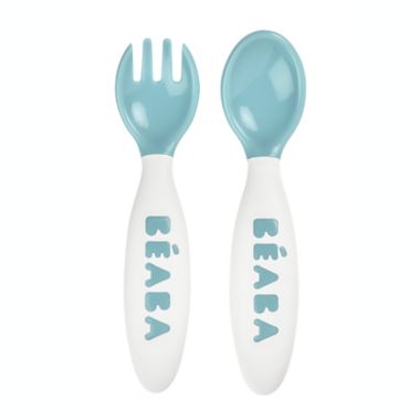 BEABA&reg; 10-Piece Self Feeding Toddler Cutlery in Breeze. View a larger version of this product image.