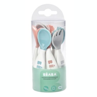 BEABA&reg; 10-Piece Self Feeding Toddler Cutlery in Breeze. View a larger version of this product image.