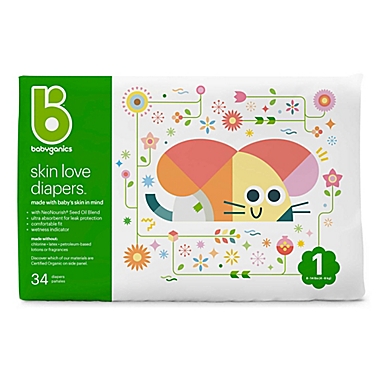 Babyganics&reg; 34-Count Size 1 Jumbo Ultra Absorbent Diapers. View a larger version of this product image.