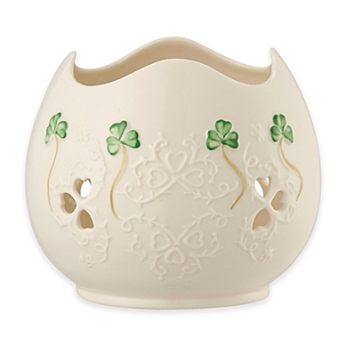 Belleek Shamrock Lace Pierced Votive Candle Holder. View a larger version of this product image.