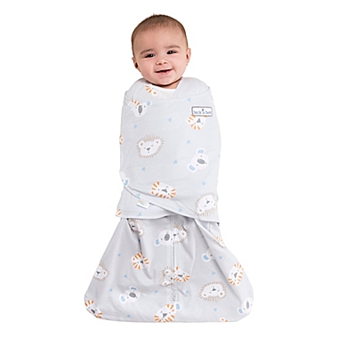 HALO&reg; SleepSack&reg; Size Small Lions, Tigers, Bears Multi-Way Adjustable Swaddle in Grey. View a larger version of this product image.