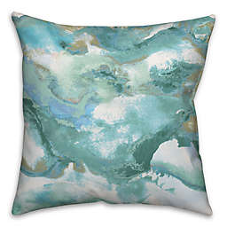 Watercolor Blues 16-Inch Square Throw Pillow in Blue