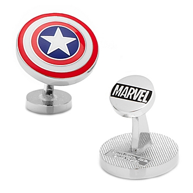 Marvel&reg; Plated Captain America Shield Cufflinks. View a larger version of this product image.