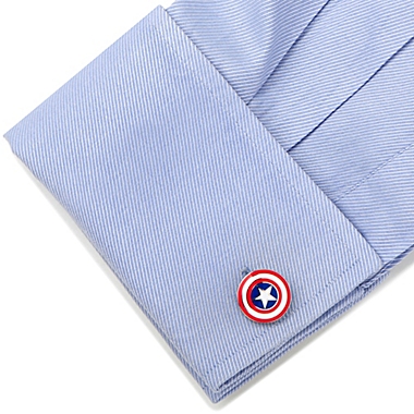 Marvel&reg; Plated Captain America Shield Cufflinks. View a larger version of this product image.