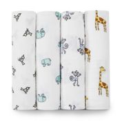 aden + anais&reg; Classic 4-Pack Muslin Swaddles in Jungle Jam
