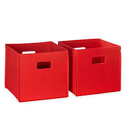 RiverRidge® Home Folding Storage Bins for Kids in Red (Set of 2)