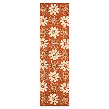 Safavieh Four Seasons Daisy 2-Foot 3-Inch x 8-Foot Runner in Rust/Ivory. View a larger version of this product image.