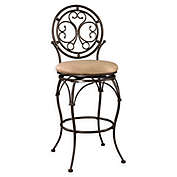Big and Tall Scroll Circle Back Stool in Bronze