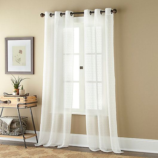 Alternate image 1 for Nanshing® Ines 84-Inch Grommet Sheer Window Curtain Panels (Set of 2)