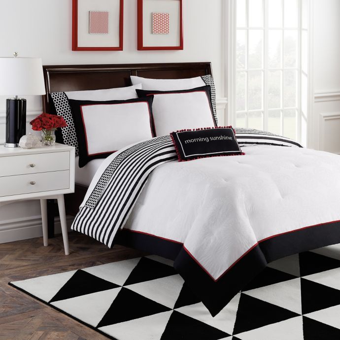 Dahlia 8 Piece Reversible Comforter Set By Robin Zingone In Black
