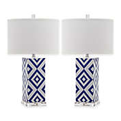 Safavieh Diamonds 1-Light Table Lamps with Cotton Shade (Set of 2)