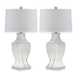 Safavieh Glass Bottom 1-Light Urn Table Lamps with Cotton Shade (Set of 2)
