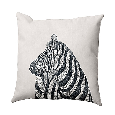 E by Design La Cebra Animal Print Square Throw Pillow in Ivory. View a larger version of this product image.